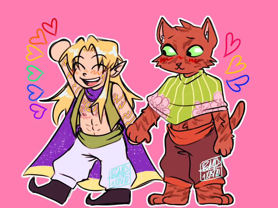 art of Br'aad and Taxi holding hands